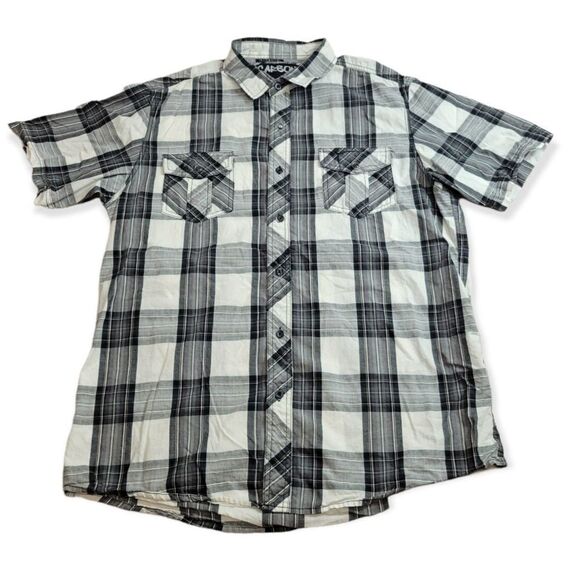 Carbon western plaid button-down shirt L - Picture 1 of 5